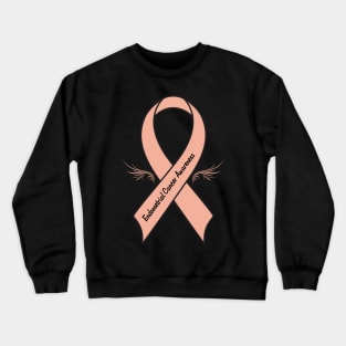 Endometrial Cancer Ribbon of Hope with Wings Crewneck Sweatshirt